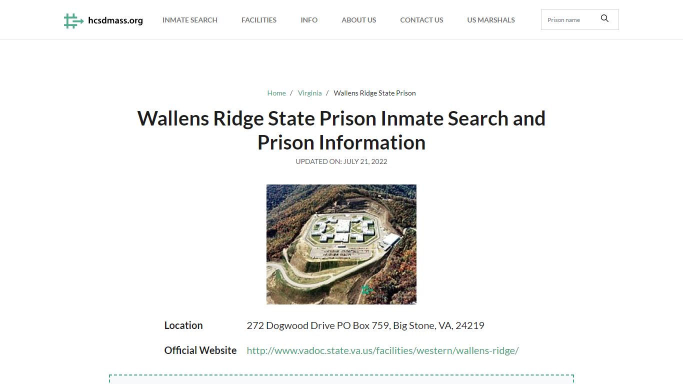 Wallens Ridge State Prison Inmate Search, Visitation, Phone no ...
